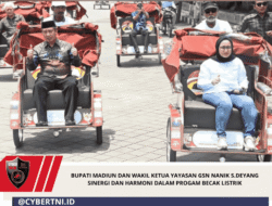 Bupati Madiun Dan Wakil Ketua Yayasan GSN Nanik S.Deyang Sinergi Dan Harmoni Dalam Progam Becak Listrik