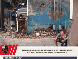 Pembangunan Gapura RT 10/RW 1 Di Kelurahan Genuk Kecamatan Ungaran Barat Sudah Dimulai