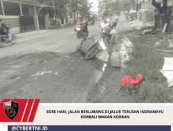 Sore Hari, Jalan Berlubang di Jalur Terusan Indramayu Kembali Makan Korban