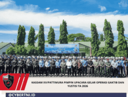 Kasdam XV/Pattimura Pimpin Upacara Gelar Operasi Gaktib Dan Yustisi TA 2026