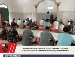 Bersama Warga, Anggota Satgas TMMD Ke 127 Kodim 0207/Simalungun, Laksanakan Sholat Jum’at Bersama