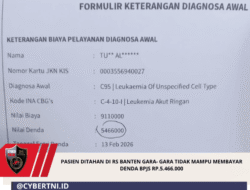 Pasien Ditahan Di RS BANTEN Gara- Gara Tidak Mampu Membayar Denda BPJS Rp.5.466.000