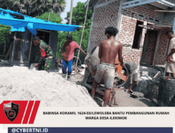 Babinsa Koramil 1624-03/Lewoleba Bantu Pembangunan Rumah Warga Desa Ilekimok