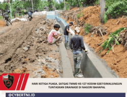 Hari Ketiga Puasa, Satgas TMMD Ke-127 Kodim 0207/Simalungun Tuntaskan Drainase Di Nagori Bahapal