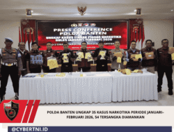 Polda Banten Ungkap 35 Kasus Narkotika Periode Januari–Februari 2026, 54 Tersangka Diamankan