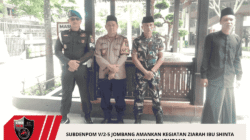 SUBDENPOM V/2-5 JOMBANG AMANKAN KEGIATAN ZIARAH IBU SHINTA NURIYAH WAHID DI JOMBANG