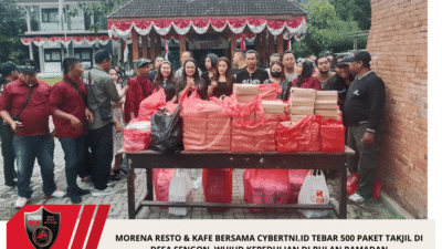 Morena Resto & Kafe Bersama CyberTNI.id Tebar 500 Paket Takjil Di Desa Sengon, Wujud Kepedulian Di Bulan Ramadan
