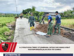 H-2 Penutupan TMMD 127 Jembrana, Satgas dan Warga Kebut Penyempurnaan Jalan Desa Yeh Sumbul