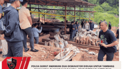 Polda Sumut Amankan Dua Ekskavator Diduga Untuk Tambang Emas Ilegal di Mandailing Natal, Sempat Terjadi Intervensi