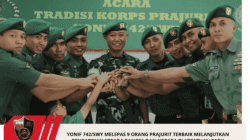 YONIF 742/SWY MELEPAS 9 ORANG PRAJURIT TERBAIK MELANJUTKAN PENGABDIAN KEPADA BANGSA DAN NEGARA DI KESATUAN BARU