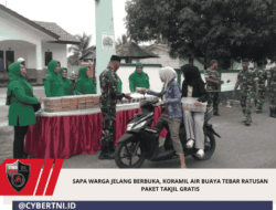 Sapa Warga Jelang Berbuka, Koramil Air Buaya Tebar Ratusan Paket Takjil Gratis