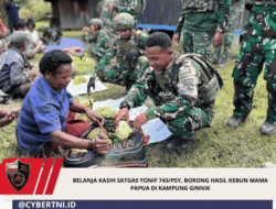 Belanja Kasih Satgas Yonif 743/PSY, Borong Hasil Kebun Mama Papua di Kampung Ginnik