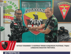 Satgas Yonarmed 12 Kostrad Terima Kunjungan Pusterad, Tinjau Langsung Kegiatan Teritorial