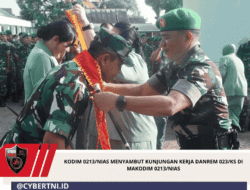 Kodim 0213/Nias Menyambut Kunjungan Kerja Danrem 023/KS di Makodim 0213/Nias