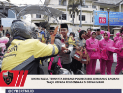 Dikira Razia, Ternyata Berbagi: Polrestabes Semarang Bagikan Takjil Kepada Pengendara Di Depan Mako