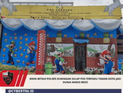Bikin Betah! Polres Kuningan Sulap Pos Terpadu Taman Kota Jadi Dunia Mario Bros