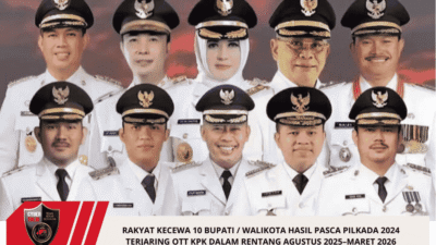 RAKYAT KECEWA 10 BUPATI / WALIKOTA HASIL PASCA PILKADA 2024 TERJARING OTT KPK DALAM RENTANG AGUSTUS 2025–MARET 2026