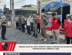 Babinsa 426-04 BA, Sertu Suranto Terjun Langsung Melaksanakan Pospam Ketupat Lebaran TA 2026