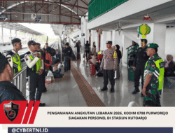Pengamanan Angkutan Lebaran 2026, Kodim 0708 Purworejo Siagakan Personel di Stasiun Kutoarjo