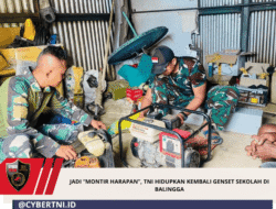 Jadi “Montir Harapan”, TNI Hidupkan Kembali Genset Sekolah di Balingga
