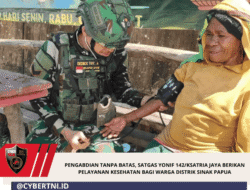 Pengabdian Tanpa Batas, Satgas Yonif 142/Ksatria Jaya Berikan Pelayanan Kesehatan bagi Warga Distrik Sinak Papua