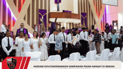 Kasdam XVII/Cenderawasih Sampaikan Pesan Hangat di Ibadah Minggu GKI Paulus Dok V