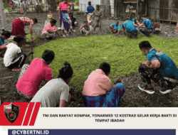 TNI dan Rakyat Kompak, Yonarmed 12 Kostrad Gelar Kerja Bakti di Tempat Ibadah