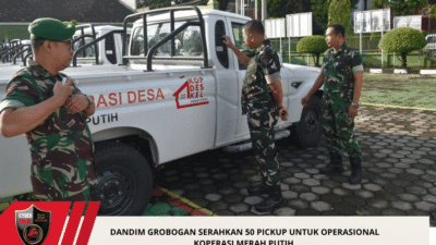Dandim Grobogan Serahkan 50 Pickup Untuk Operasional Koperasi Merah Putih 