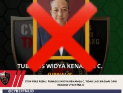 Stop Pers Resmi: Tubagus Widya kenanga c. Tidak Lagi Bagian dari Redaksi cybertni.id
