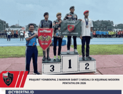 Prajurit Yonbekpal 2 Marinir Sabet 3 Medali di Kejurnas Modern Pentathlon 2026
