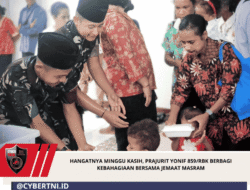Hangatnya Minggu Kasih, Prajurit Yonif 859/RBK Berbagi Kebahagiaan Bersama Jemaat Masram