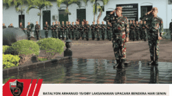 Batalyon Arhanud 15/DBY Laksanakan Upacara Bendera Hari Senin