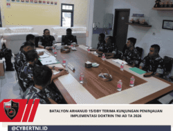 Batalyon Arhanud 15/DBY Terima Kunjungan Peninjauan Implementasi Doktrin TNI AD TA 2026