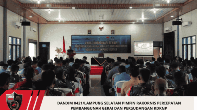 Dandim 0421/Lampung Selatan Pimpin Rakornis Percepatan Pembangunan Gerai dan Pergudangan KDKMP