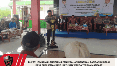 Bupati Jombang Launching Penyerahan Bantuan Pangan di Balai Desa Puri Semanding, Ratusan Warga Terima Manfaat