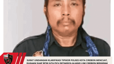 SURAT UNDANGAN KLARIFIKASI TIPIKOR POLRES KOTA CIREBON MENCUAT, DUGAAN SUAP RP30 JUTA PICU RETAKNYA ALIANSI LSM CIREBON BERGERAK