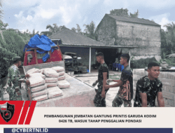 Pembangunan Jembatan Gantung Printis Garuda Kodim 0426 TB, Masuk Tahap Penggalian Pondasi