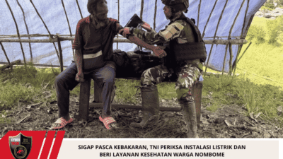 Sigap Pasca Kebakaran, TNI Periksa Instalasi Listrik dan Beri Layanan Kesehatan Warga Nombome