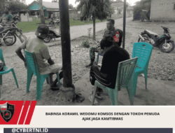 Babinsa Koramil Wedomu Komsos Dengan Tokoh Pemuda Ajak Jaga Kamtibmas