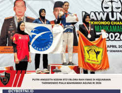 Putri Anggota Kodim 0721/Blora Raih Emas di Kejuaraan Taekwondo Piala Mahkamah Agung RI 2026