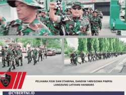 Pelihara Fisik dan Stamina, Dandim 1409/Gowa Pimpin Langsung Latihan Hanmars