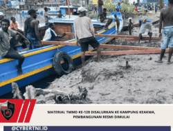 Material TMMD ke-128 Disalurkan ke Kampung Keakwa, Pembangunan Resmi Dimulai