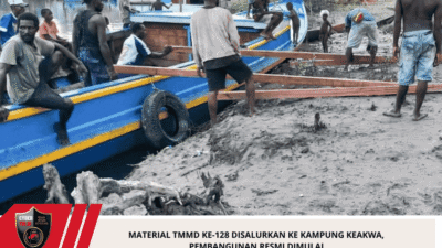 Material TMMD ke-128 Disalurkan ke Kampung Keakwa, Pembangunan Resmi Dimulai