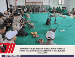 Danramil 04/Gudo Bersama Muspika Turun ke Sawah, Pimpin Gerakan Tanam Padi Serentak di Desa Bugasur Kedalaman