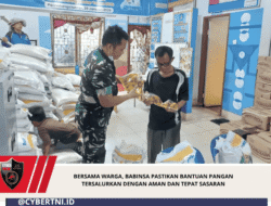 Bersama Warga, Babinsa Pastikan Bantuan Pangan Tersalurkan dengan Aman dan Tepat Sasaran