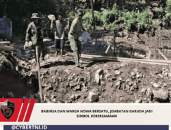 Babinsa dan Warga Nowa Bersatu, Jembatan Garuda Jadi Simbol Kebersamaan