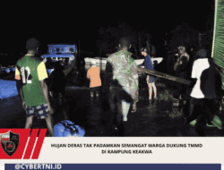 Hujan Deras Tak Padamkan Semangat Warga Dukung TMMD di Kampung Keakwa