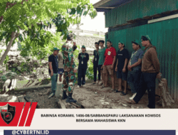 Babinsa Koramil 1406-08/Sabbangparu Laksanakan Komsos Bersama Mahasiswa KKN