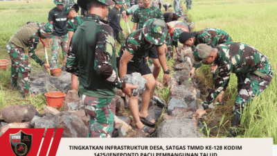 Tingkatkan Infrastruktur Desa, Satgas TMMD ke-128 Kodim 1425/Jeneponto Pacu Pembangunan Talud