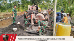 TMMD Karangasem Bangun Saluran Beton Cyclop, Progres Capai 32 Persen